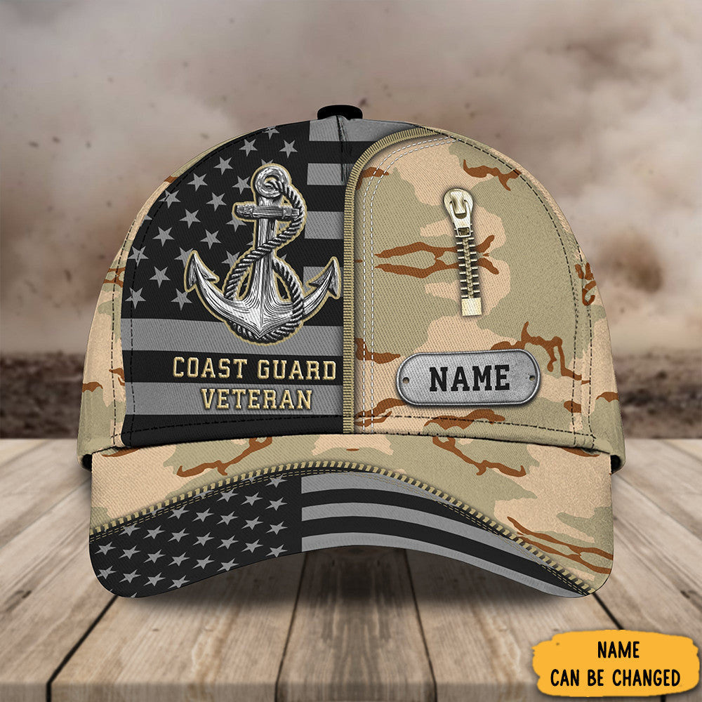 Personalized Coast Guard Veteran Hat Unique USCG US Coast Guard Veteran Ball Cap