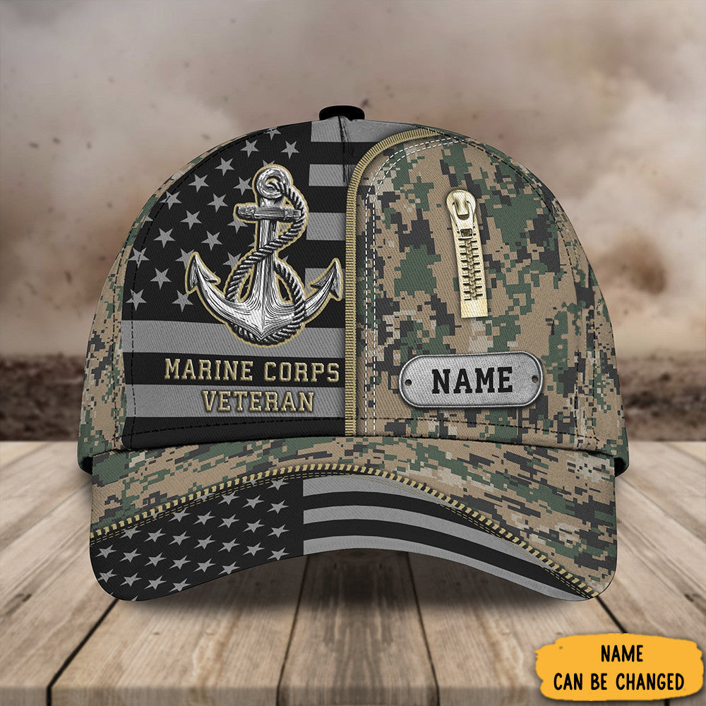 Personalized Marine Corps Veteran Hat USMC US Marine Corps Baseball Caps Merchandise