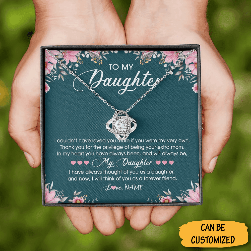 Personalized To My Daughter Necklace With Message Love Knot Necklace Birthday Gifts For Grown Up Daughters