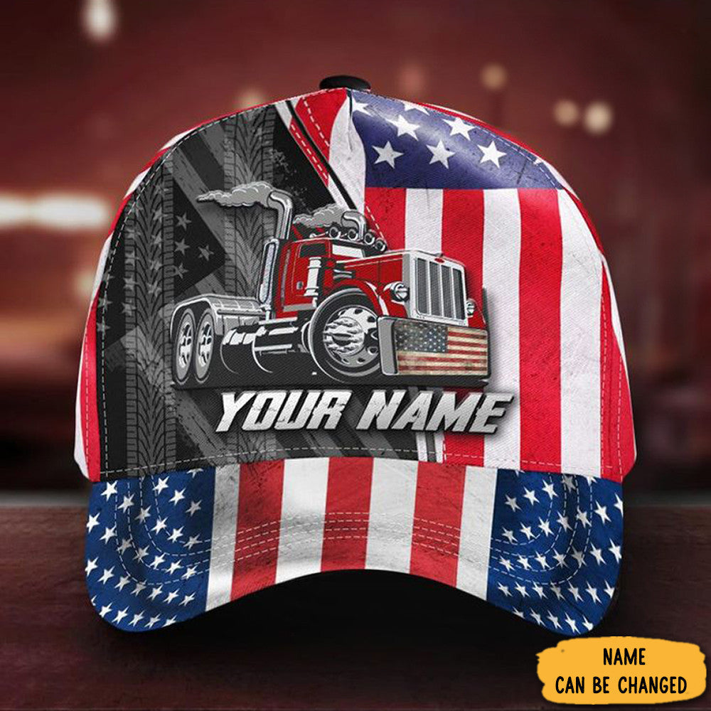 Personalized Truck Driver Hat American Flag hats Gifts For Truckers