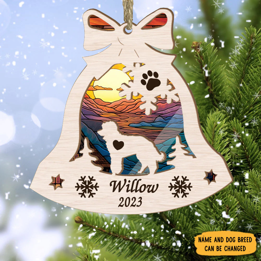 Personalized Poodle Bell Suncatcher Ornament Dog Lover Ornaments Christmas Tree Decorations
