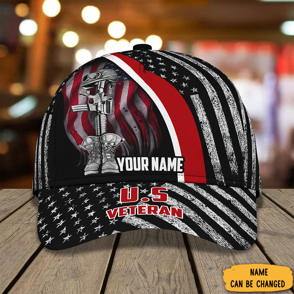 Personalized U.S Veteran Hat American Flag Patriotic Honor Veterans Day Baseball Cap Gift