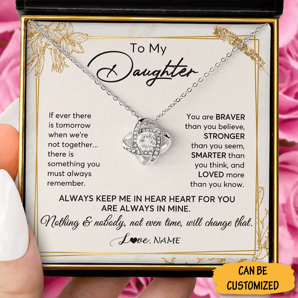 Custom To My Daughter Necklace From Mum Sterling Silver Love Knot Necklace Gifts To Get Your Daughter