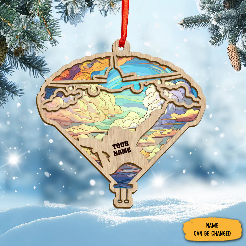 Custom Skydiving Parachute Suncatcher Ornament Christmas Tree Ornaments Gifts For Skydivers