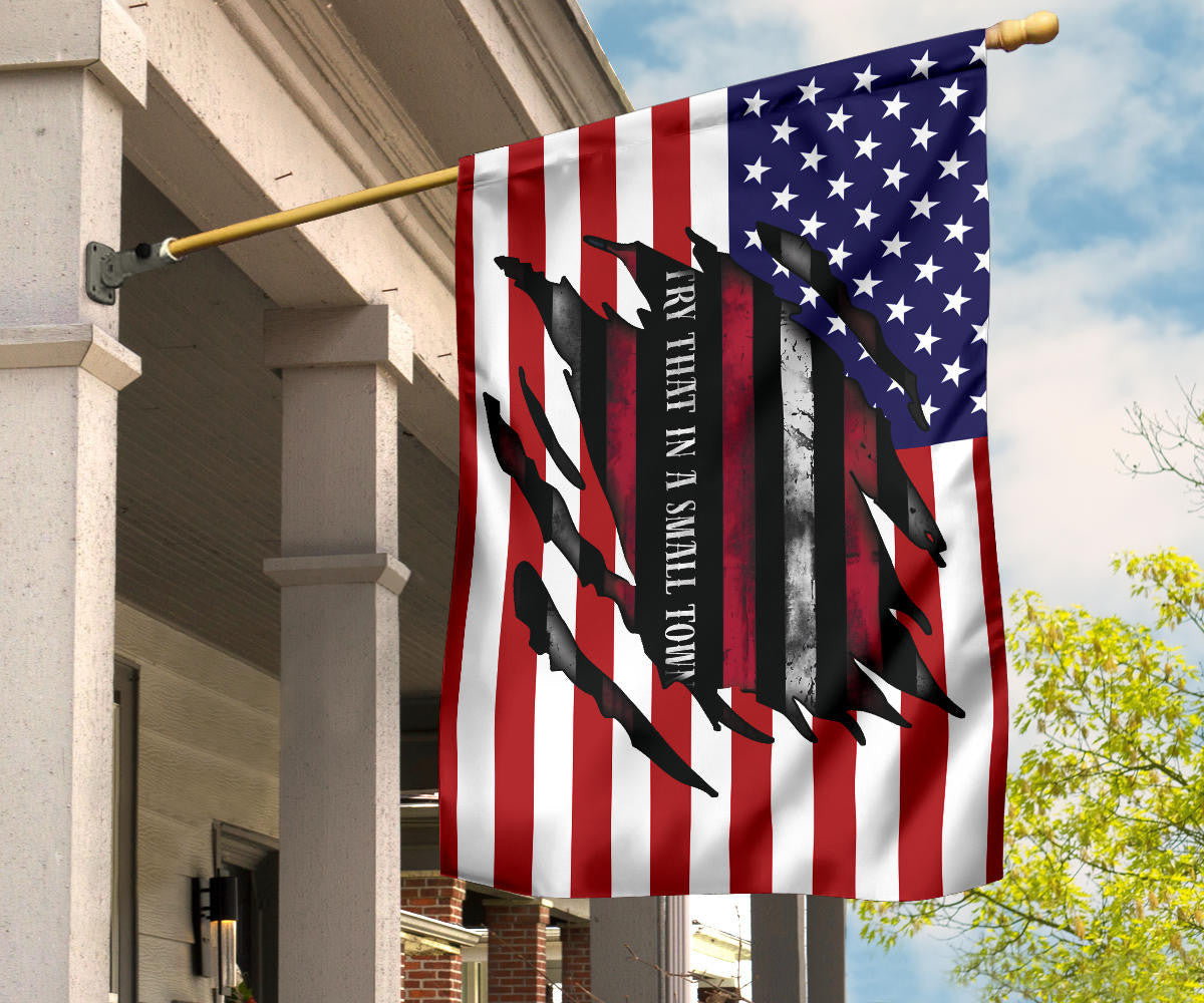Try That In A Small Town Flag Inside American Flag Gun Supporters I Stand With Aldean