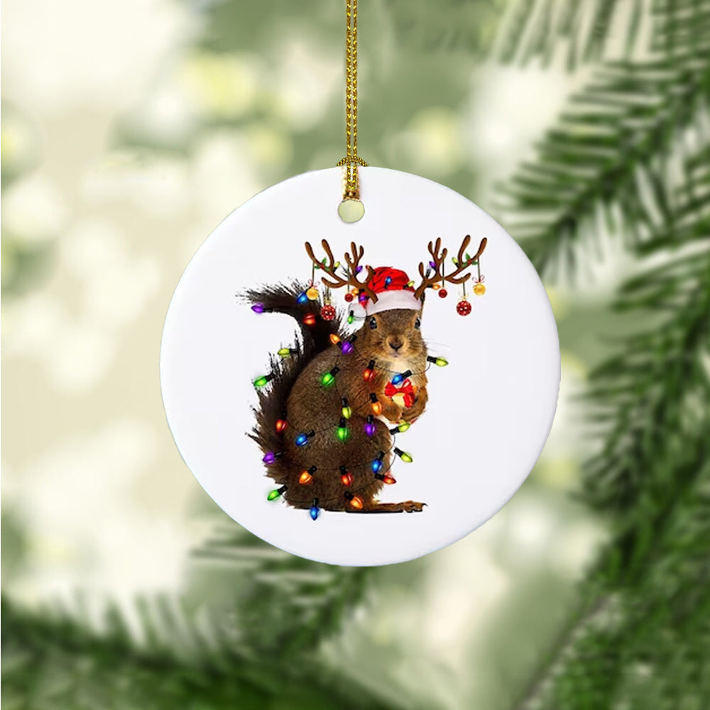 Reindeer Squirrel Ornament Cute Christmas Ornaments Squirrel Lovers Xmas Tree Decorations