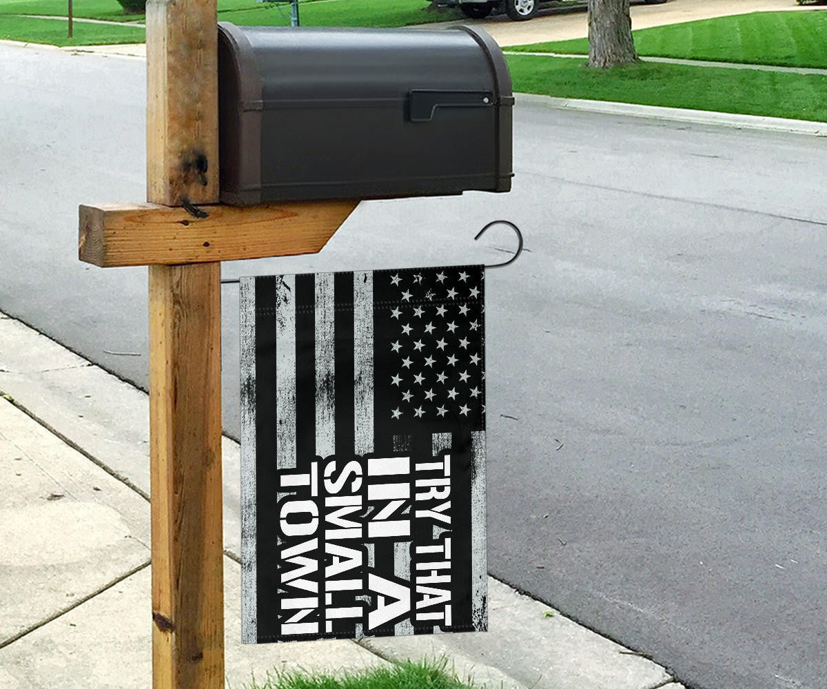 Try That In A Small Town Flag Black American Flag I Stand With Jason