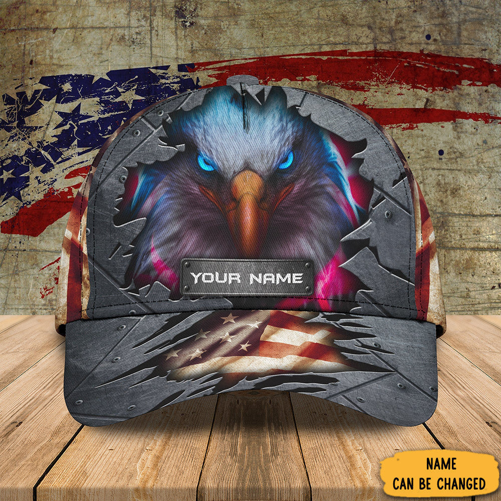 Personalized Eagle American Flag Hat Patriotic American Eagle Baseball Caps For Men