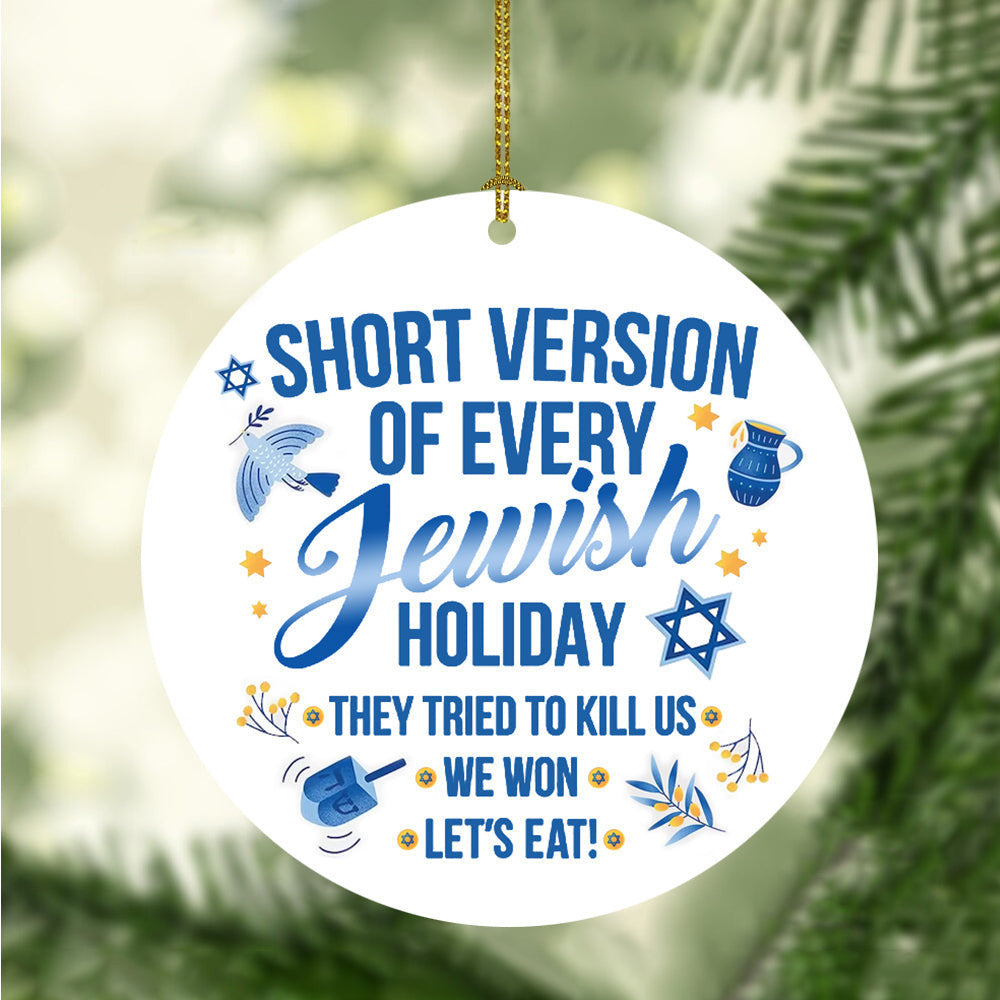 Short Version Of Every Jewish Holiday Ornament Hanukkah Christmas Decorations