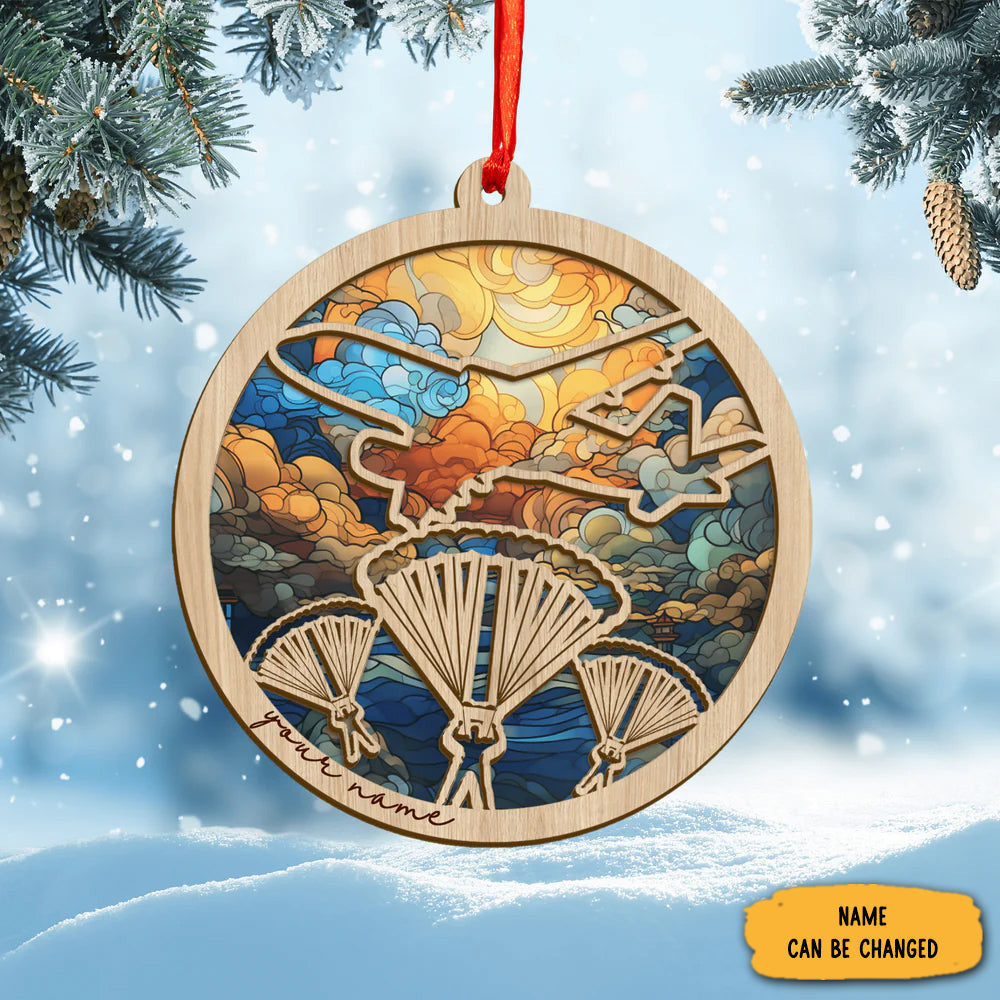 Personalized Skydiving Suncatcher Ornament Sky Diver Ornament Gifts For Christmas