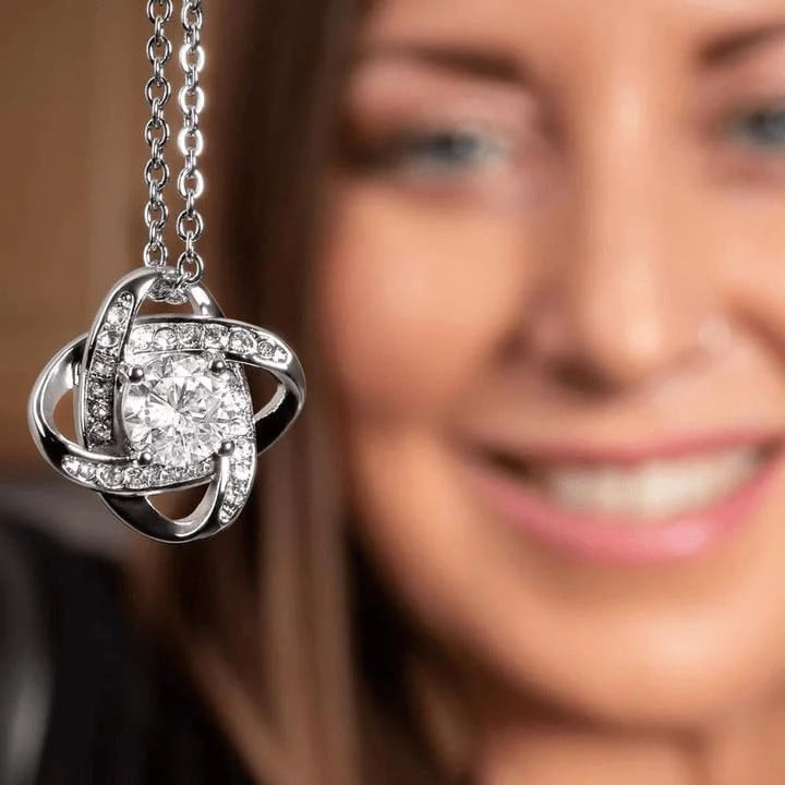 Personalized To My Shieldmaiden Necklace I Love You To Valhalla And Back Love Knot Silver Necklace Gifts