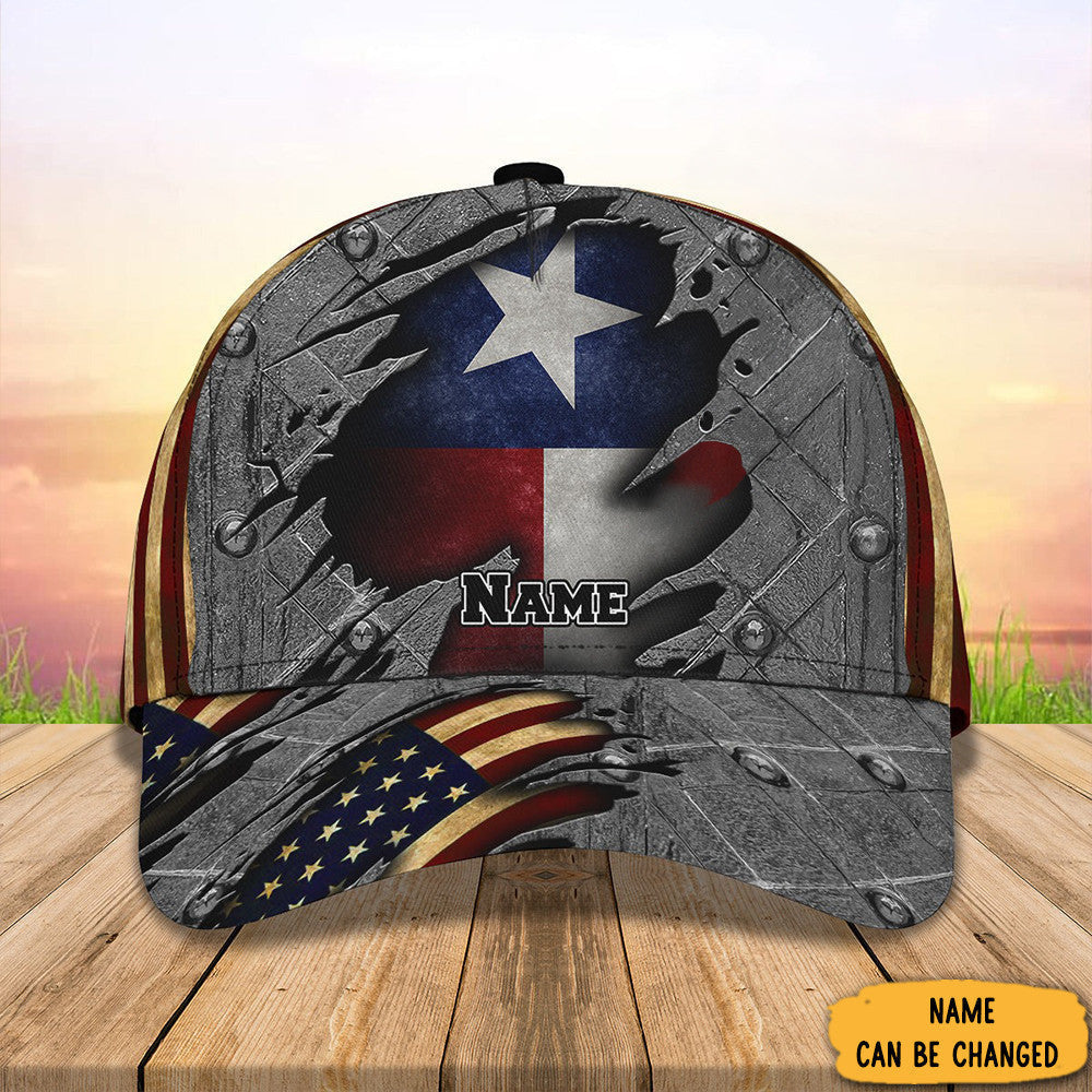 Personalized Texas State Flag Hat With Old Vintage American Flag Texan Hats Gift Ideas