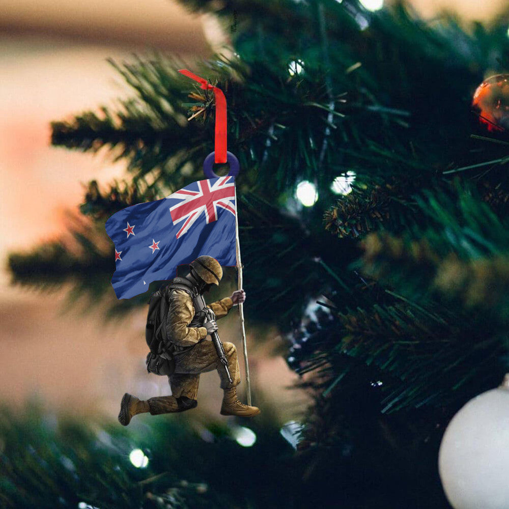 Soldier With New Zealand Flag Ornament Memorial New Zealand Veterans Christmas Ornaments 2024