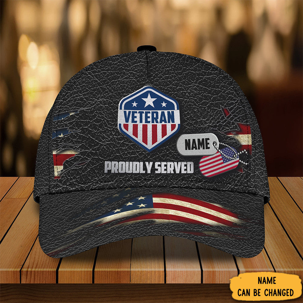 Personalized Proudly Served Veteran Hat Patriotic Military Veteran Hats Gift Ideas