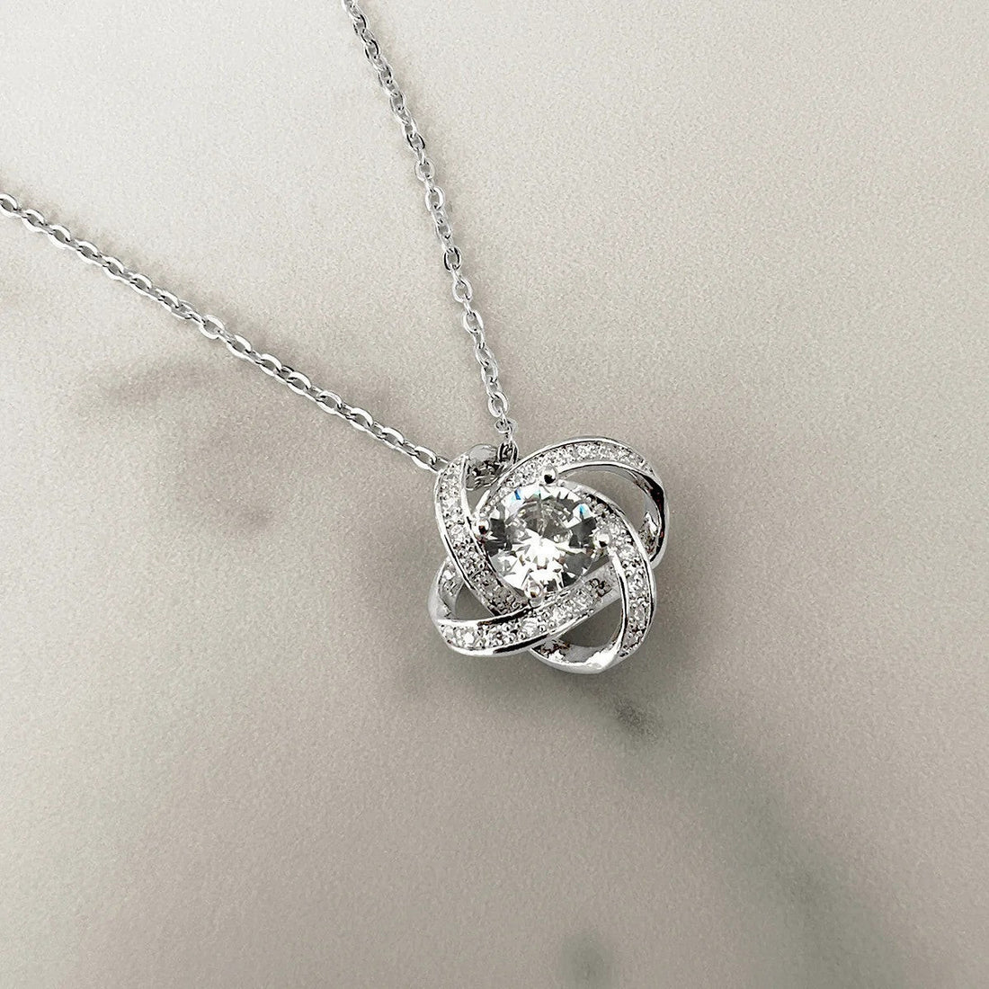 Personalized To My Nonna Necklace Love Knot Silver Necklace With Message Grandma Nonna Birthday Gifts