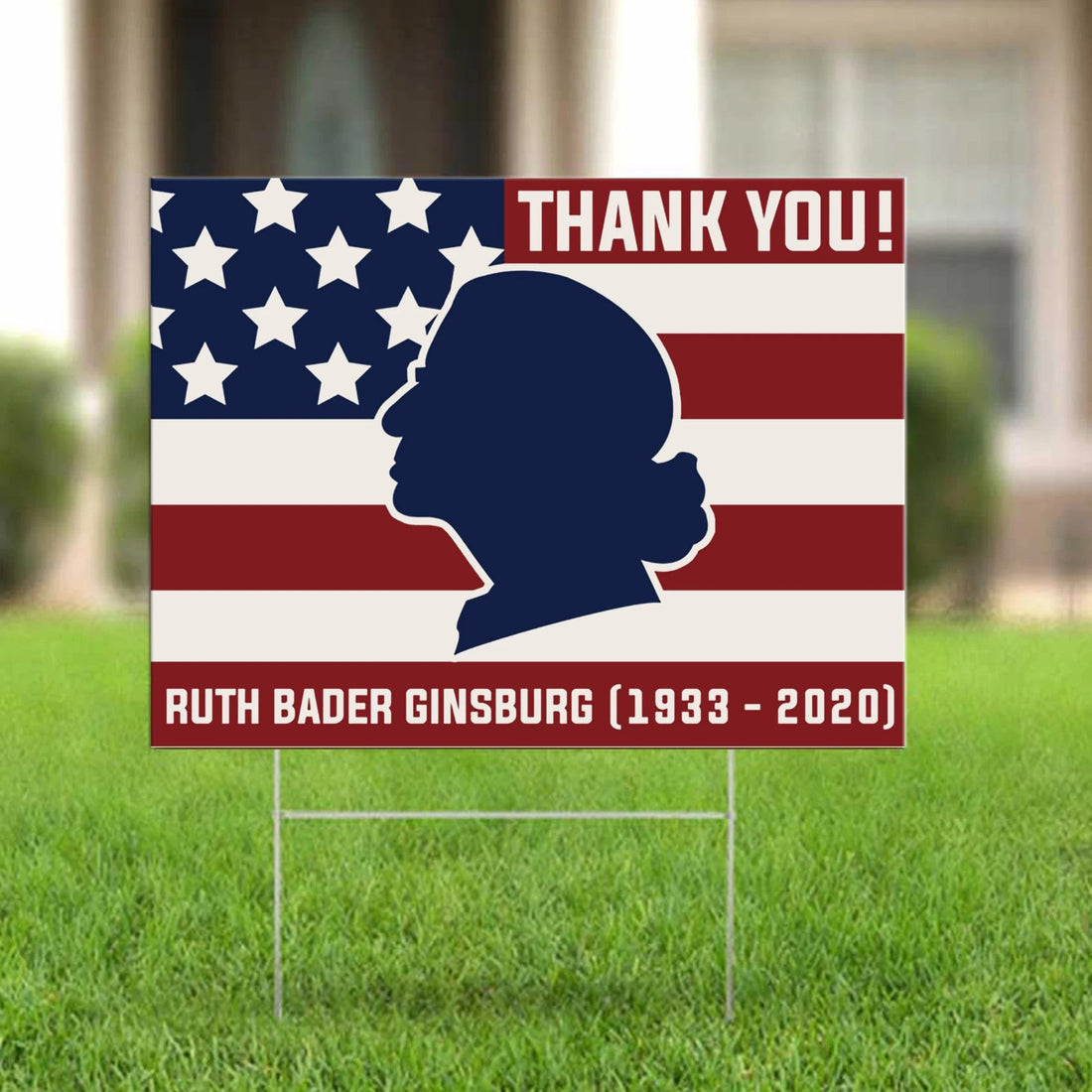 Thank You Ruth Bader Ginsburg 1933-2024 Yard Sign Rip Notorious RBG Unique Yard Ornaments