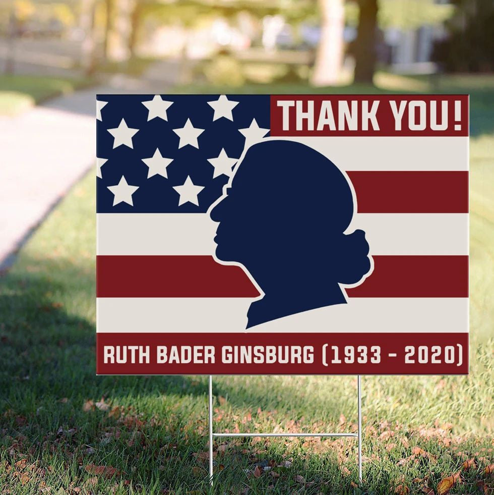 Thank You Ruth Bader Ginsburg 1933-2024 Yard Sign Rip Notorious RBG Unique Yard Ornaments