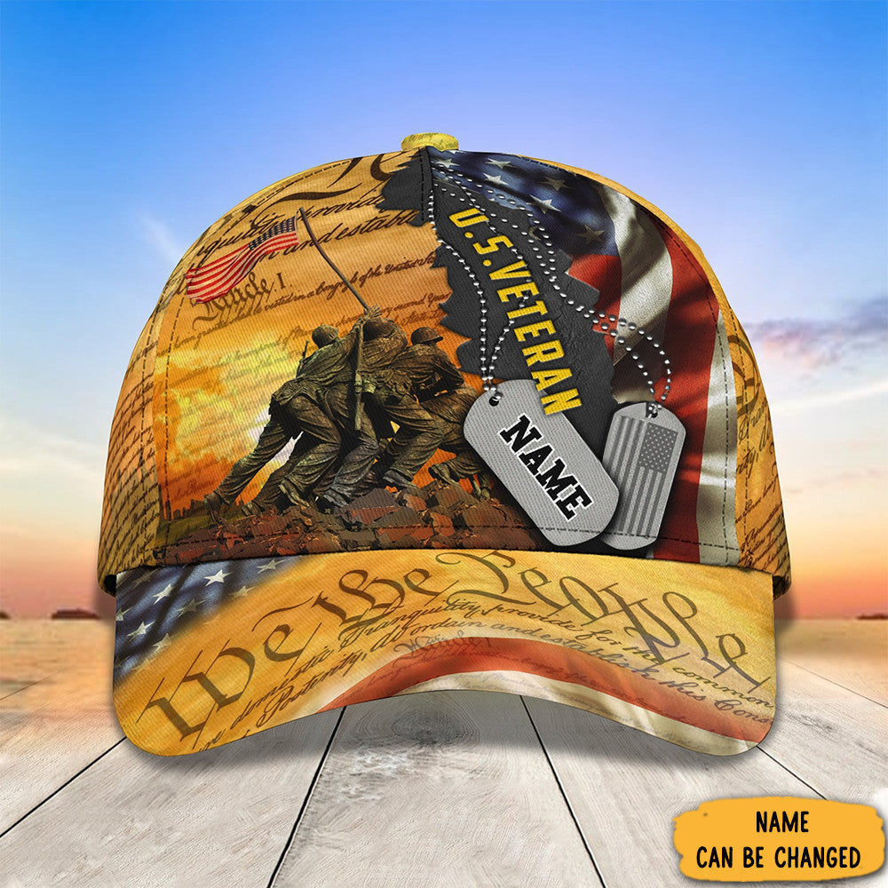 Personalized We The People Veteran Hat Raising Flag On Iwo Jima Happy Veterans Day Gift