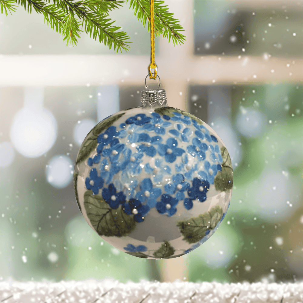 Blue Hydrangea Ball Ornament Hydrangea Christmas Ornament Xmas Tree Decorations