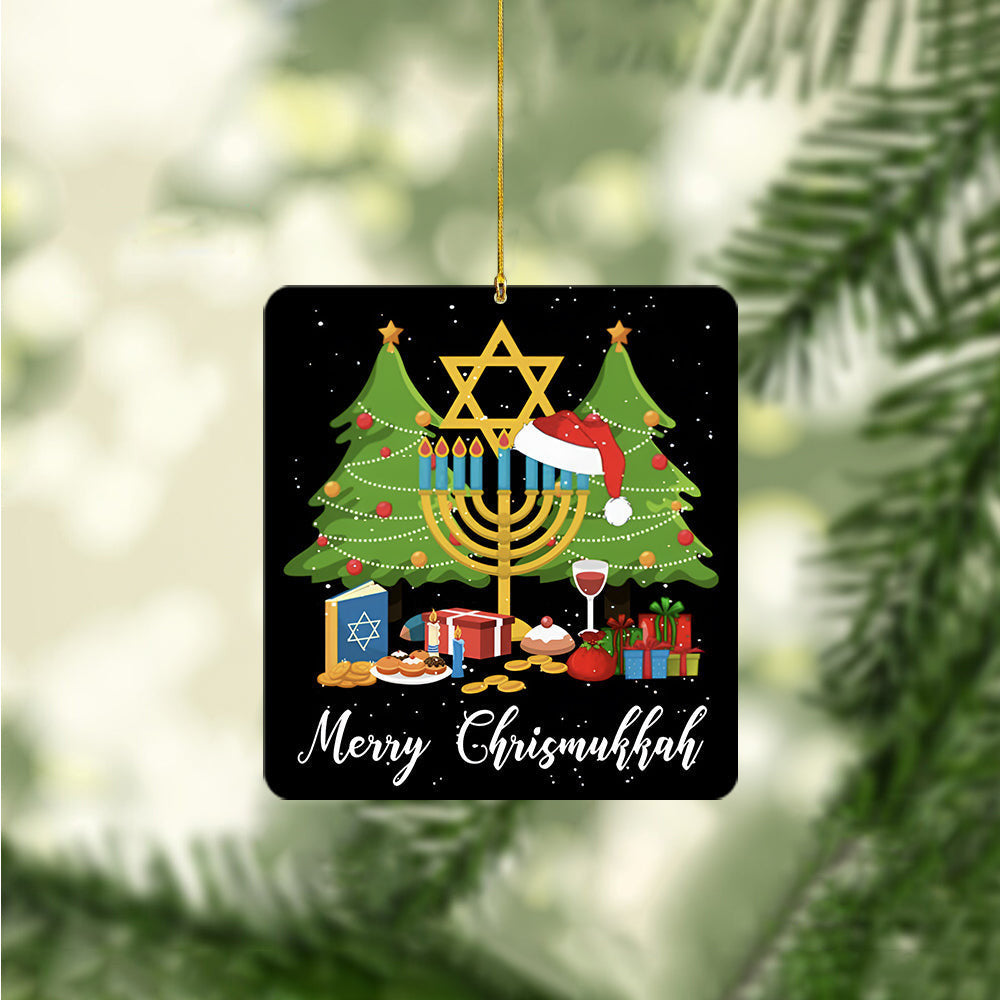 Merry Chrismukkah Ornament Hanukkah And Christmas Decorations Gifts For Jewish