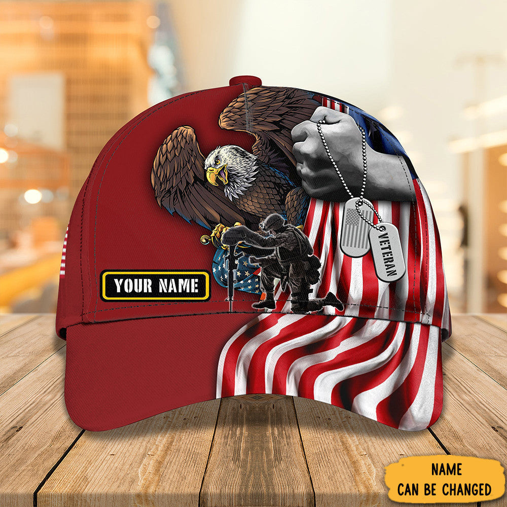Personalized Veteran Hat American Eagle Patriotic Hats For Men Veteran Day Gift Ideas