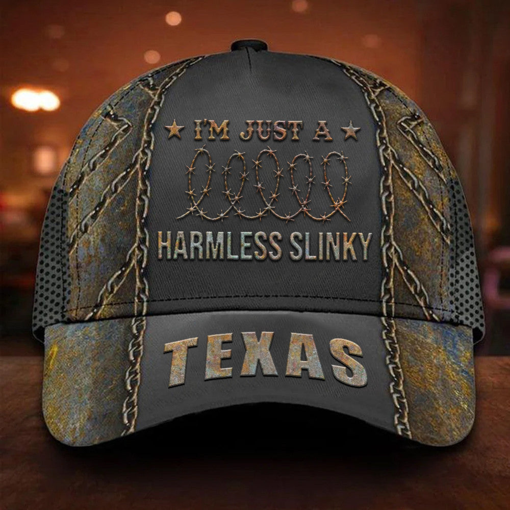 I’m Just A Harmless Slinky Texas Razor Wire Hat I Stand With Texas Hat