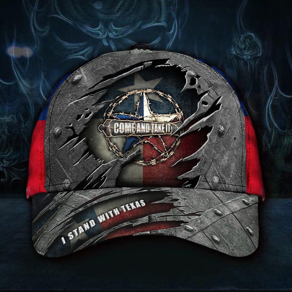 I Stand With Texas Hat Come And Take It Hat Texas Barbed Wire Cap MAGA Merch