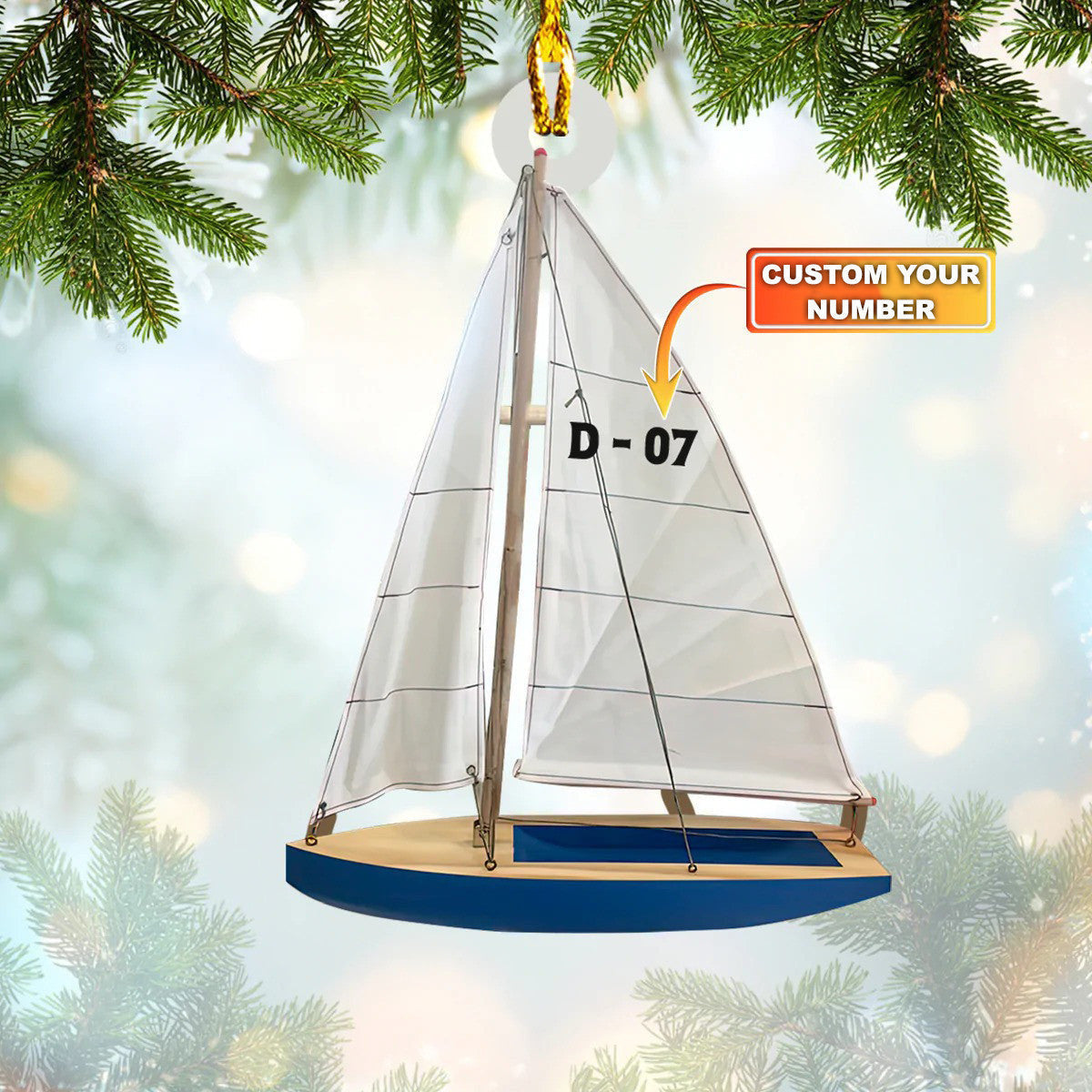 Personalized Sailboat Christmas Ornament Sailboat Christmas Tree Ornaments Xmas Gift Ideas
