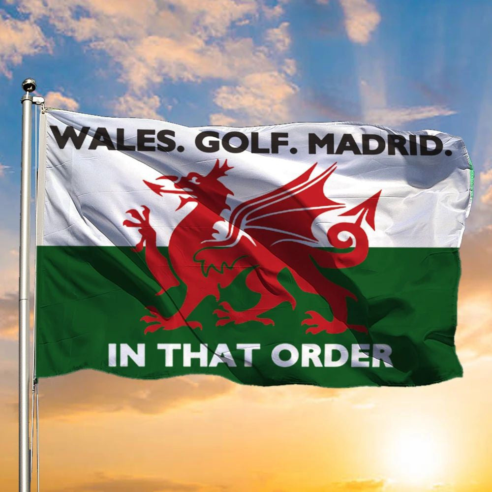 Gareth Bale Flag Wales Golf Madrid In That Order Flags
