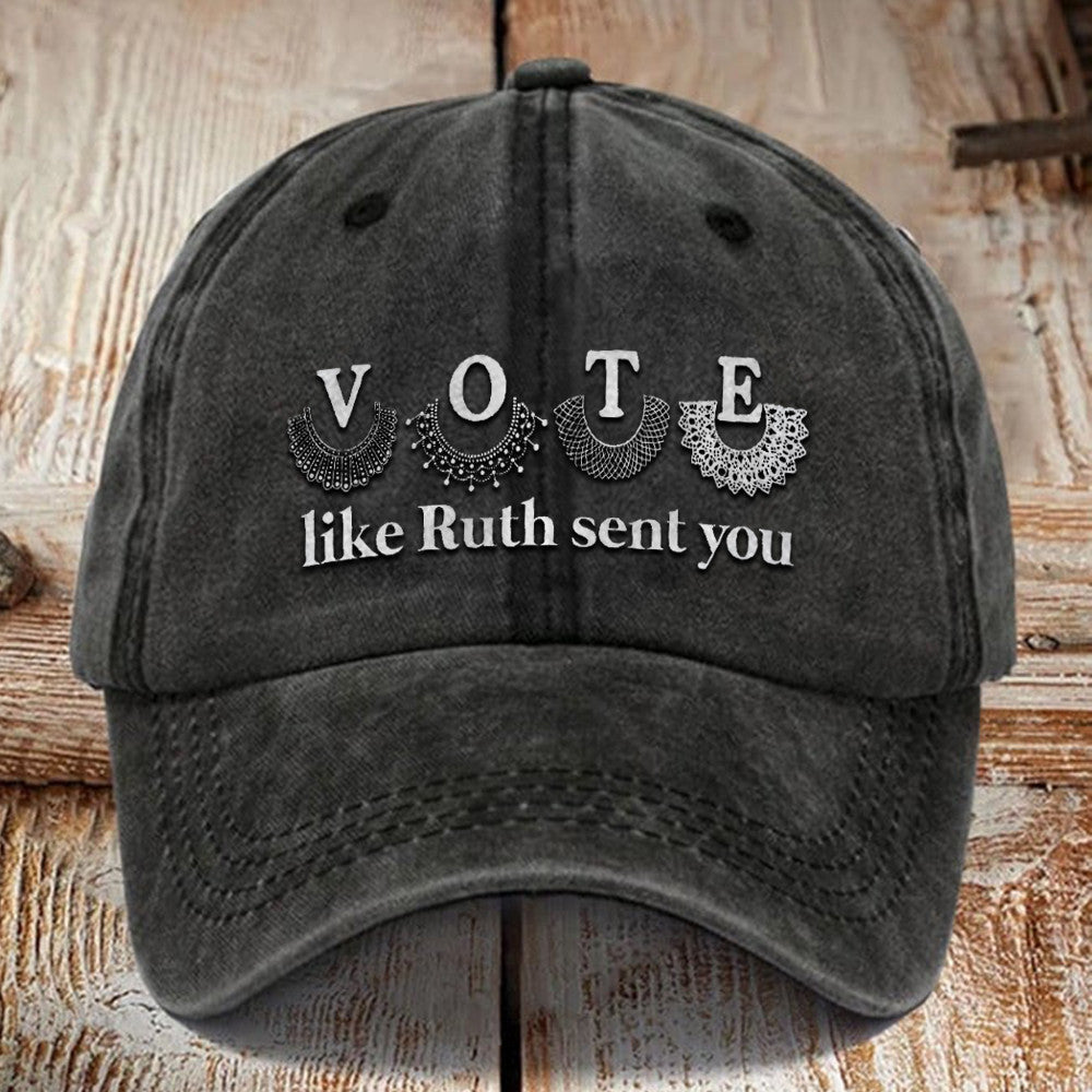 Vote Like Ruth Sent You Hat RBG Collar Feminist Hat For Women Gifts For Her
