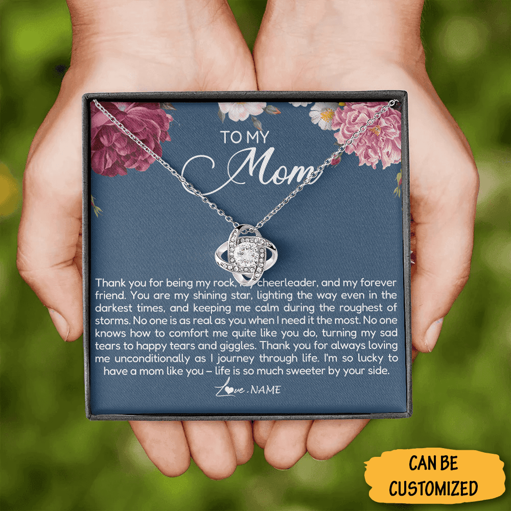 Customized To My Mom Love Knot Necklace Love Knot Pendant Necklace Mother's Day Thank You Mom For Gift