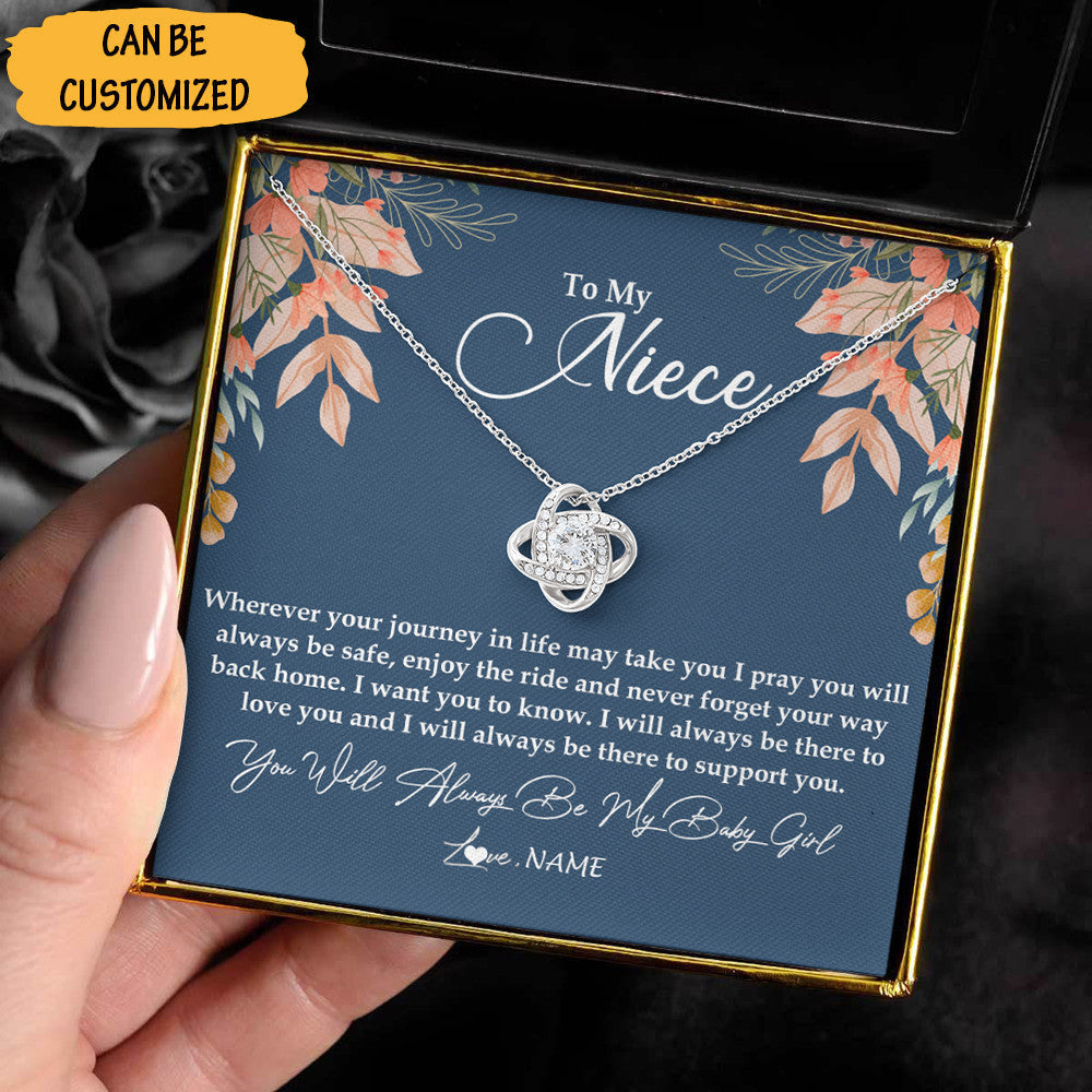 Personalized To My Niece Necklace Sterling Silver Love Knot Pendant Necklace Special Niece Gifts