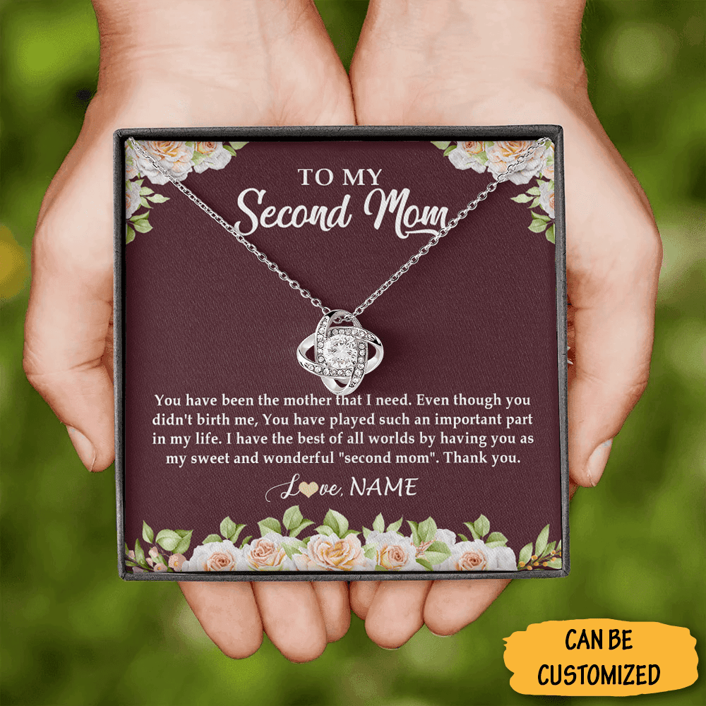 Customized To My Second Mom Love Knot Necklace Last Second Mom Mother's Day Gifts Necklace Jewellery