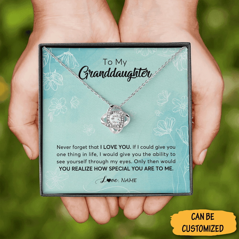Personalized To My Granddaughter Love Knot Silver Necklace Granddaughter Jewelry Gifts From Grandma