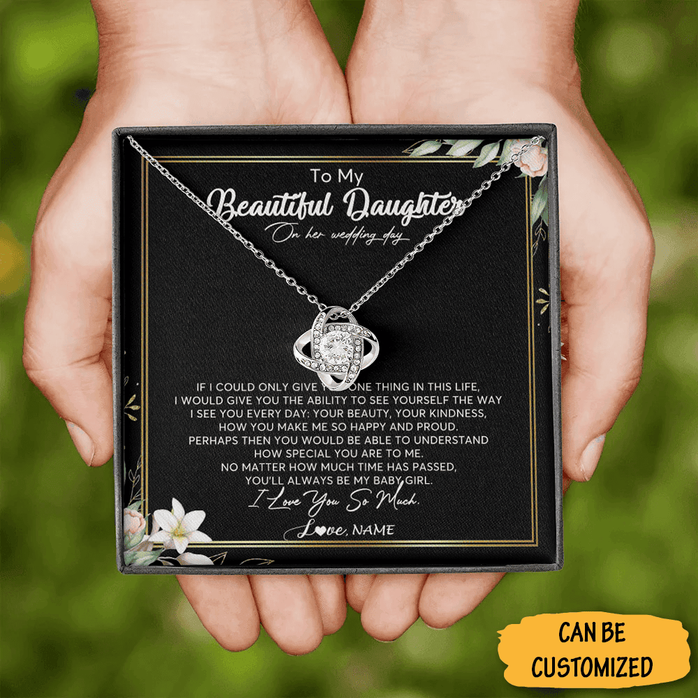 Personalized To My Beautiful Daughter Necklace On Her Wedding Day Special Gift To Daughter On Wedding Day