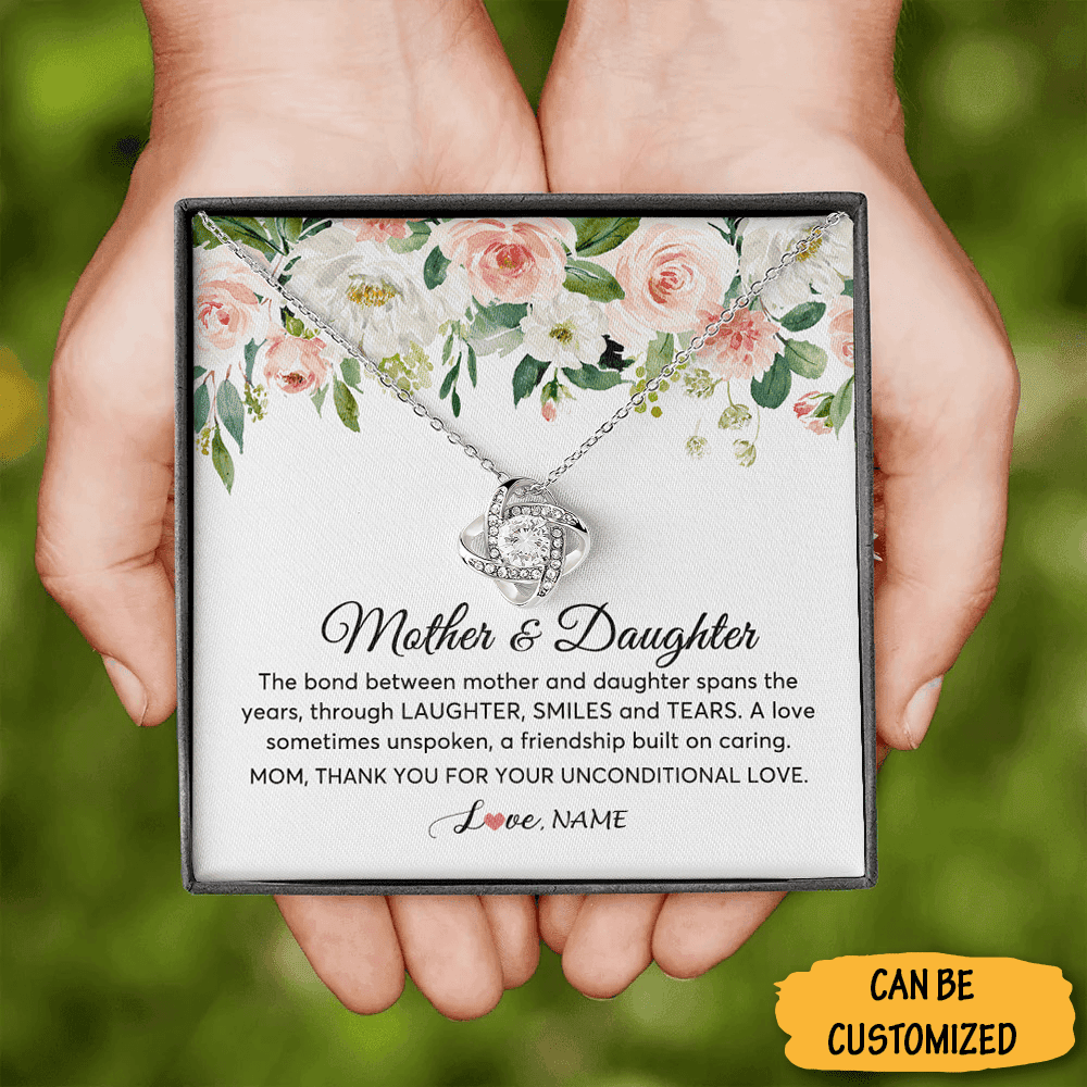 Personalized Mother And Daughter Necklace The Bond Between Mom And Daughter Love Knot Necklace Jewellery