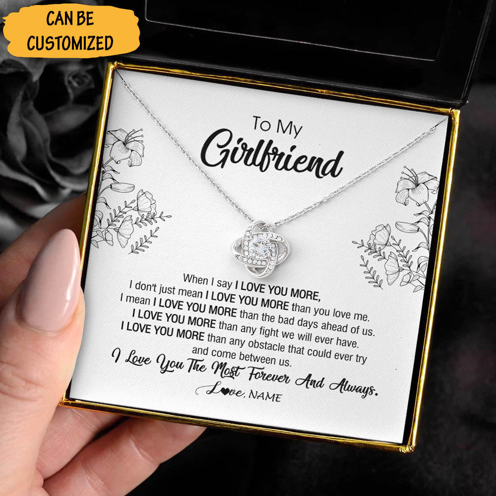 Personalized To My Girlfriend Love Knot Necklace I Love You Forever And Always necklace Christmas Gifts For Girlfriend