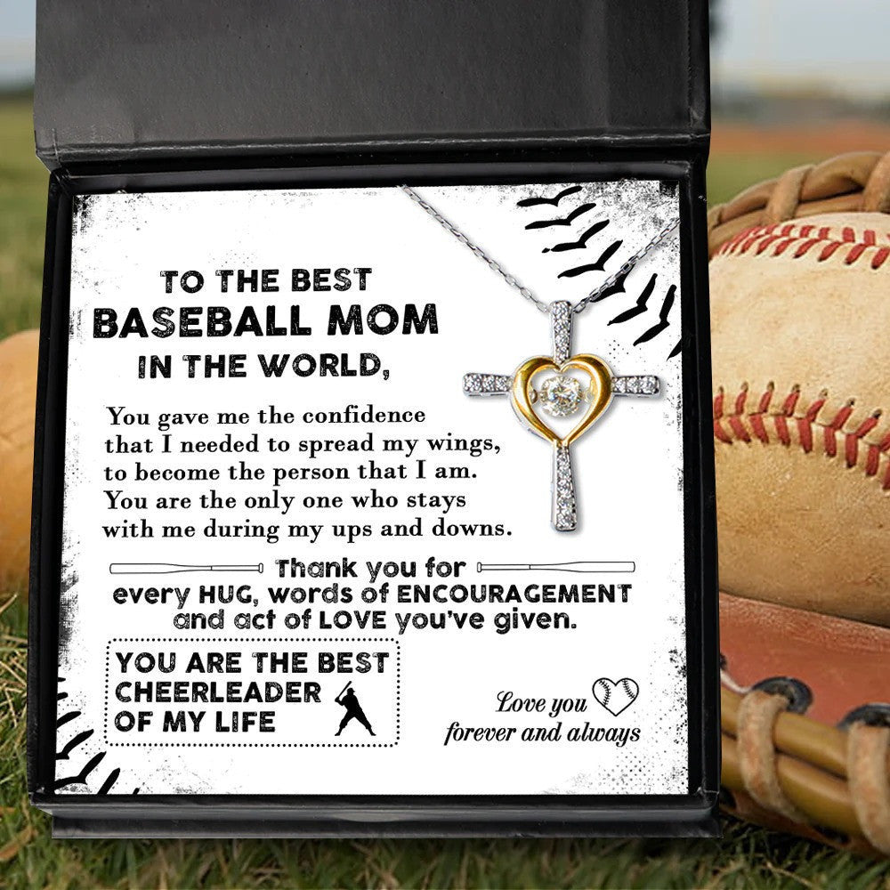 To The Best Baseball Mom Heart Cross Necklace You Are The Best Cheerleader Of My Life Necklace Gifts
