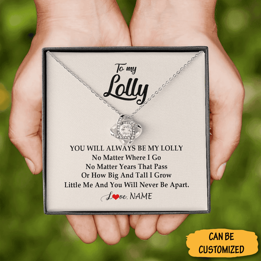 Personalized To My Lolly Necklace Sterling Silver Love Knot Necklace Jewellery Lolly Christmas Gifts