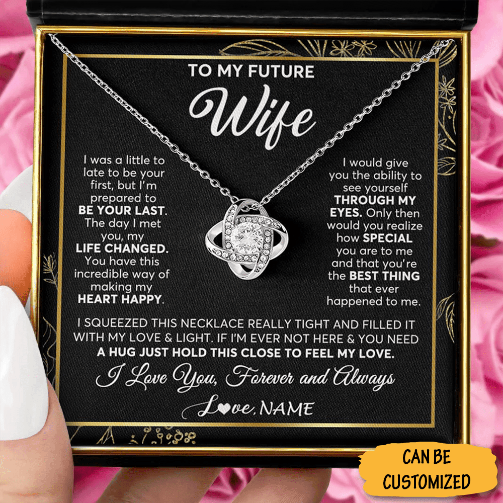 Personalized To My Future Wife Necklace Love Knot Silver Necklace Best Gift For Future Wife Christmas