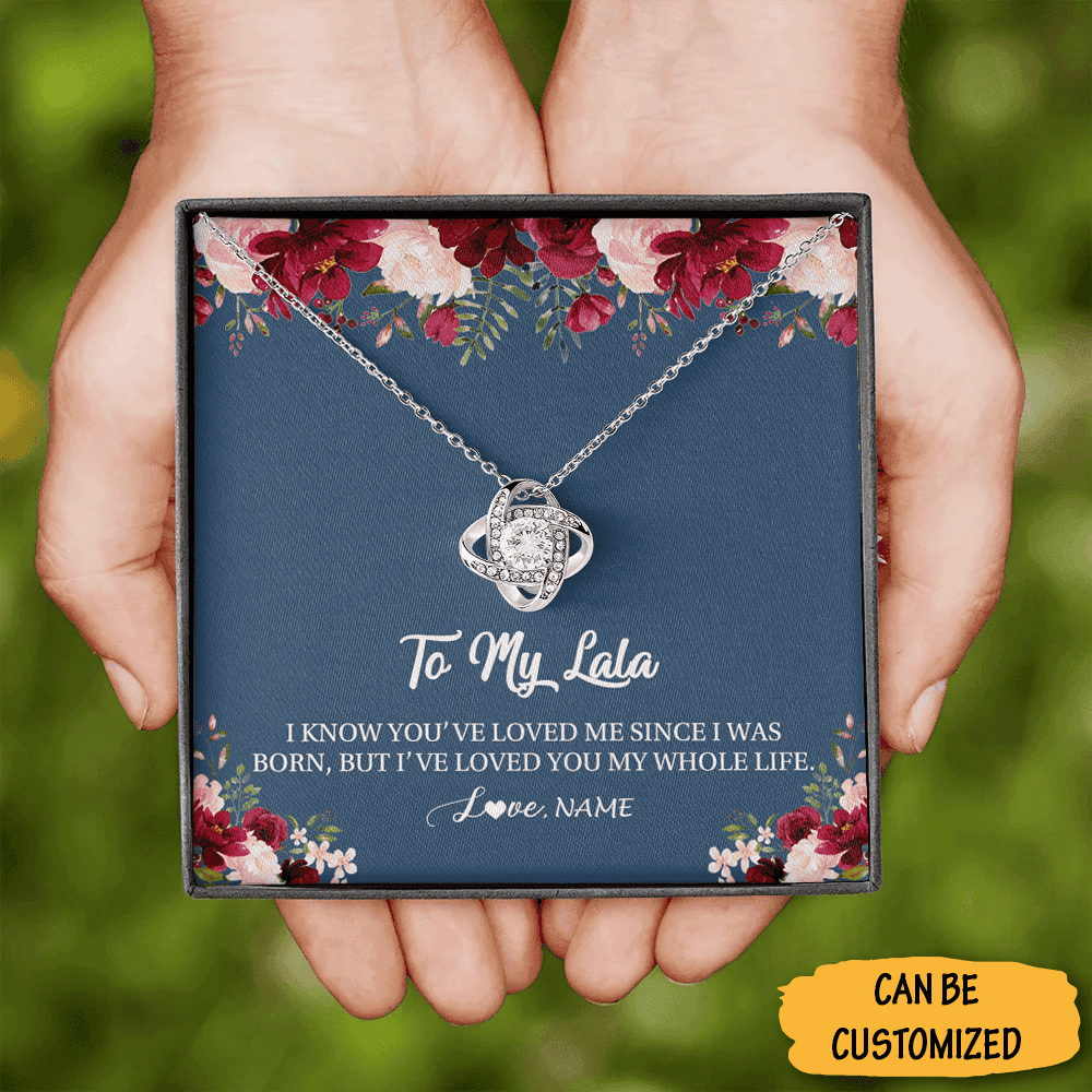 Personalized To My Lala Necklace Sterling Silver Love Knot Necklace Jewellery Family Gifts For Lala