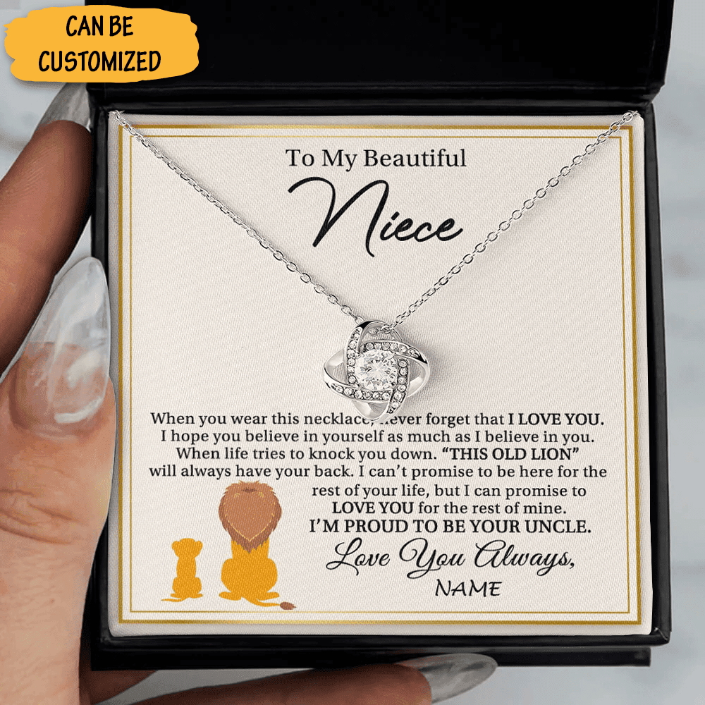 Personalized To My Beautiful Niece Necklace Love Knot Necklace Things To Get Your Niece For Christmas