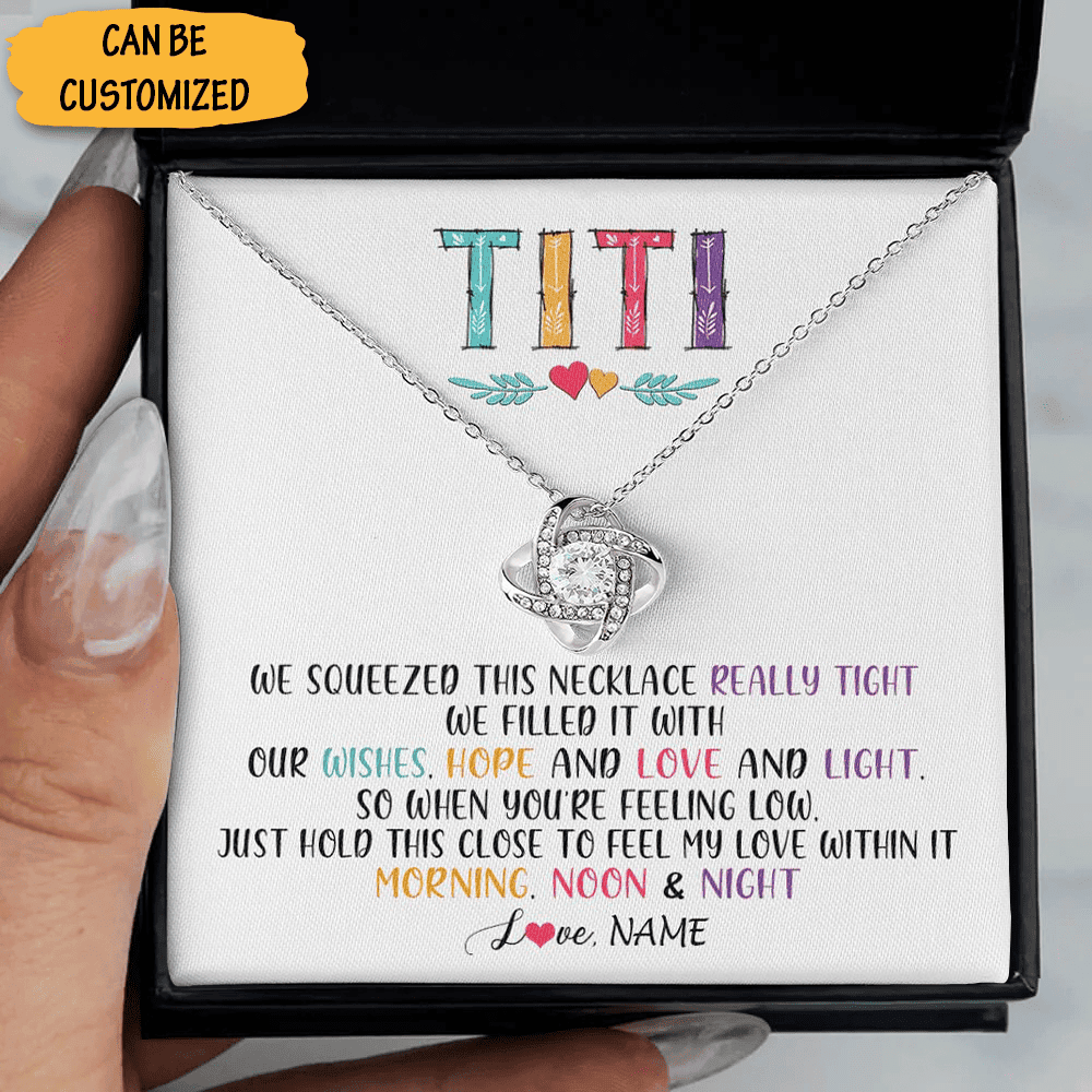 Personalized Titi Necklace Sterling Silver Love Knot Necklace For Aunt Christmas Holiday Gifts