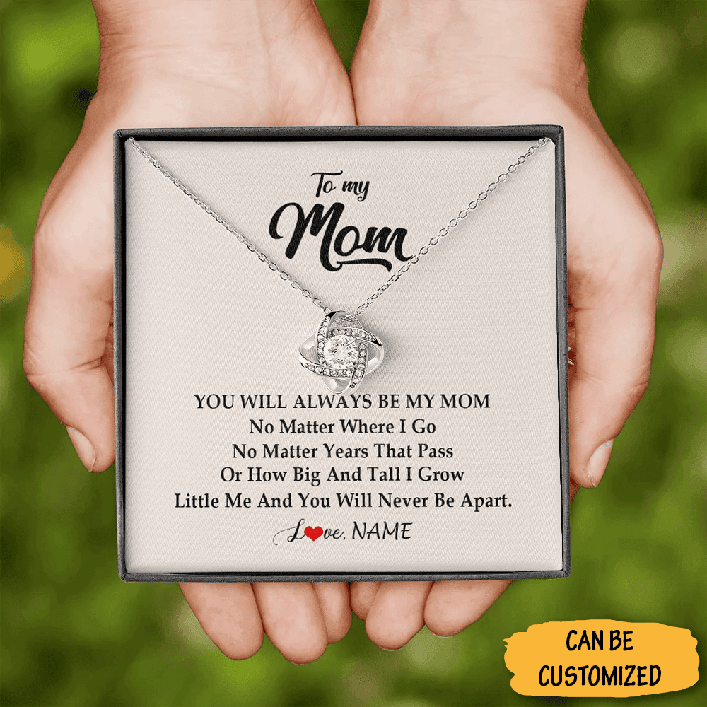 Personalized To My Mom Necklace Sterling Silver Love Knot Necklace Jewelry Things To Get Your Mom For Christmas