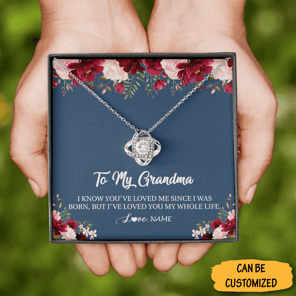 Personalized To My Grandma Necklace With Meaningful Messages Love Knot Necklace Best Gifts For Grandma