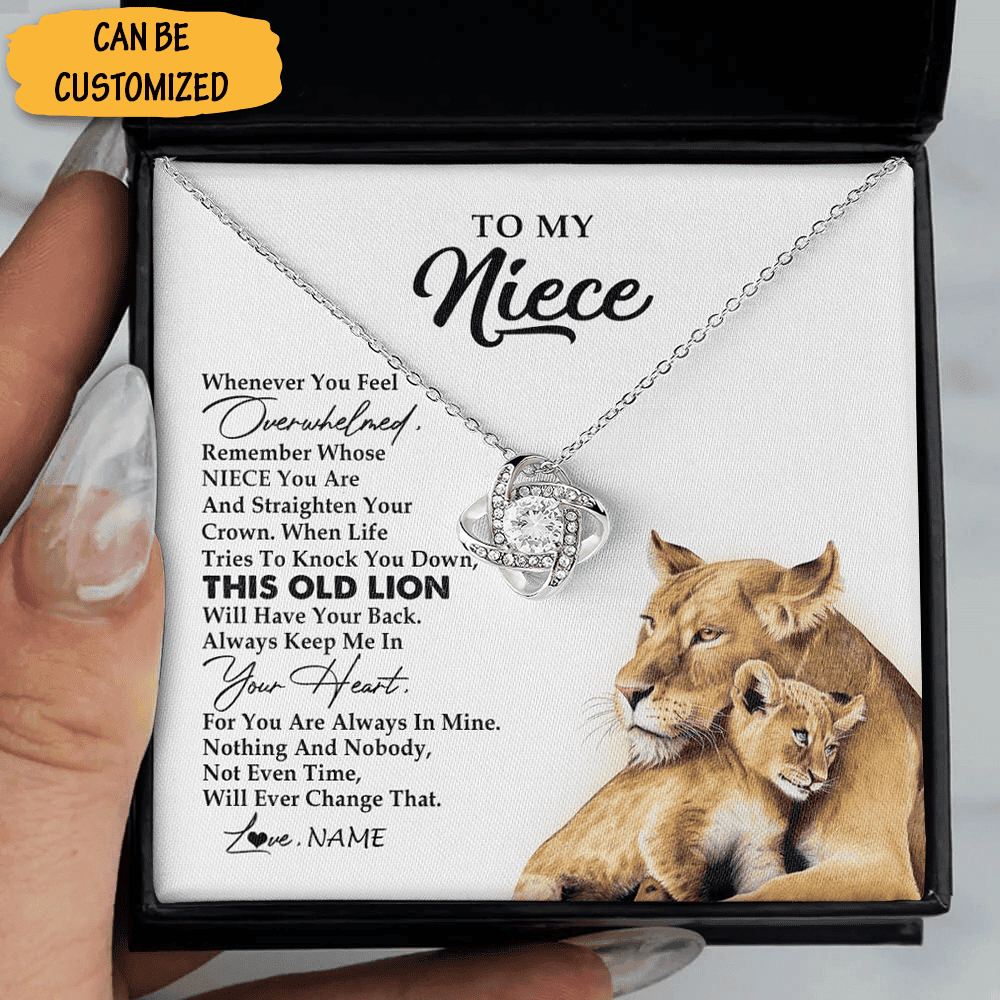 Personalized To My Niece Necklace Love From Uncle Sterling Silver Love Knot Necklace Special Gifts For Niece