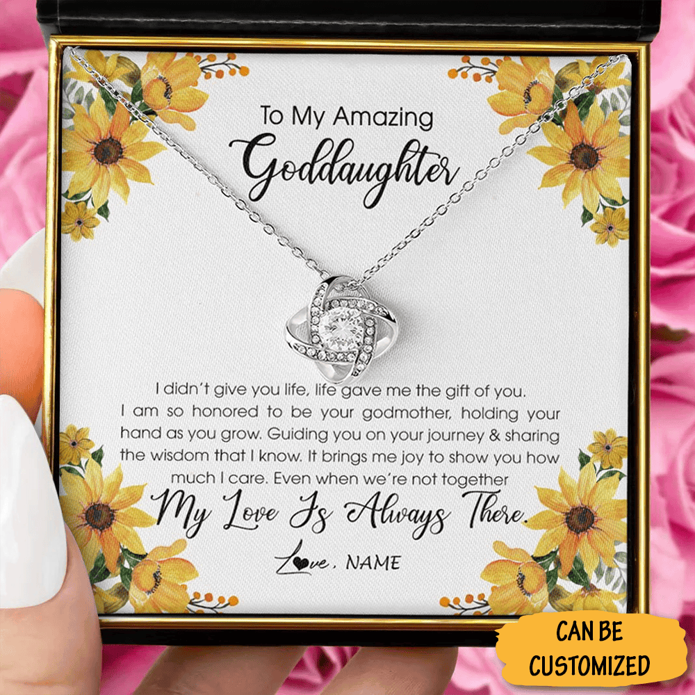 Custom To My Goddaughter Love Knot Necklace With Message Jewelry Necklaces Graduation Gift For Goddaughter