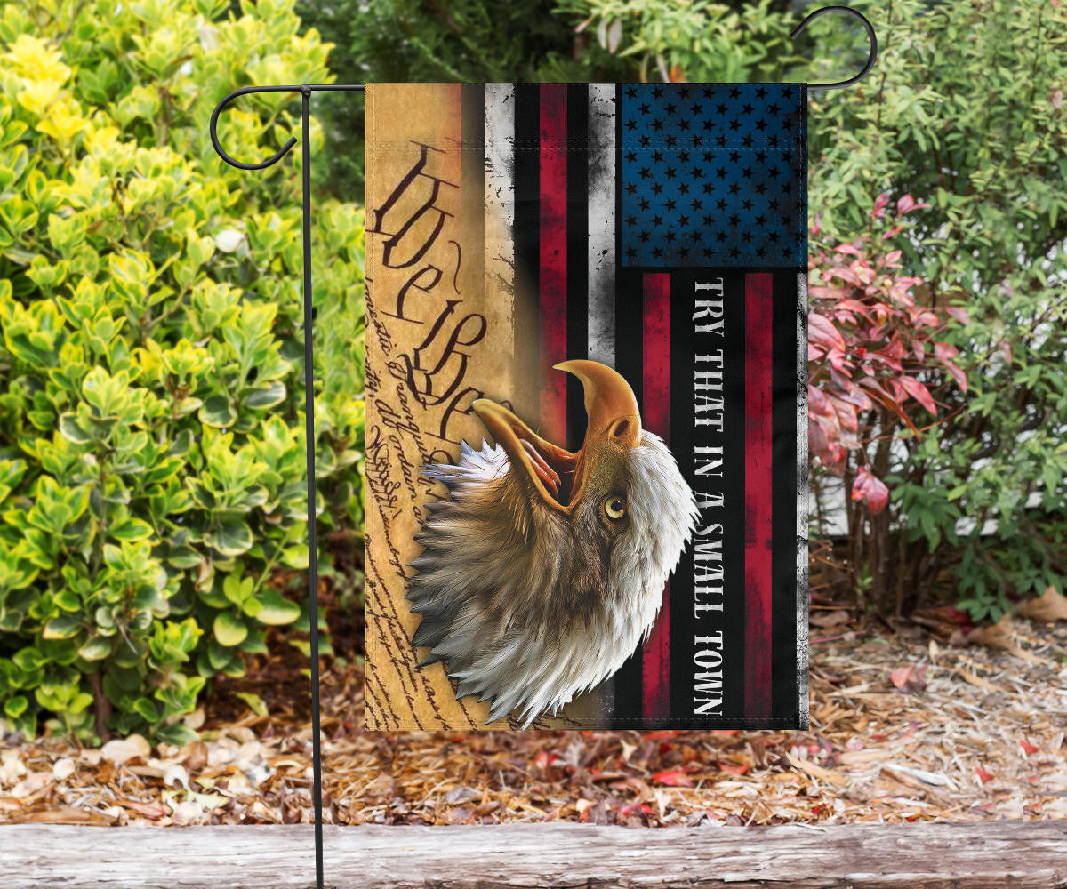 Try That In A Small Town Flag Team Aldean We The People Eagle American Flag Patriotic
