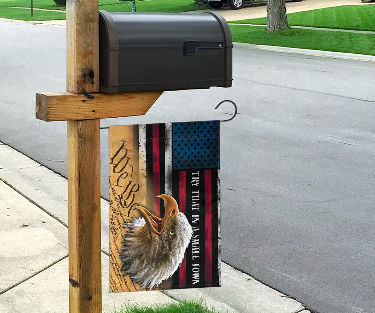 Try That In A Small Town Flag Team Aldean We The People Eagle American Flag Patriotic