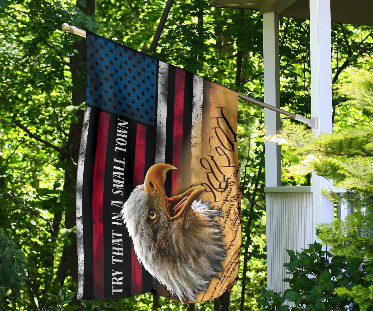 Try That In A Small Town Flag Team Aldean We The People Eagle American Flag Patriotic